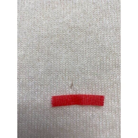 C by Bloomingdales Cashmere Ivory Mock Neck Sleeveless Sweater Sz Small *FLAW* - Picture 3 of 7